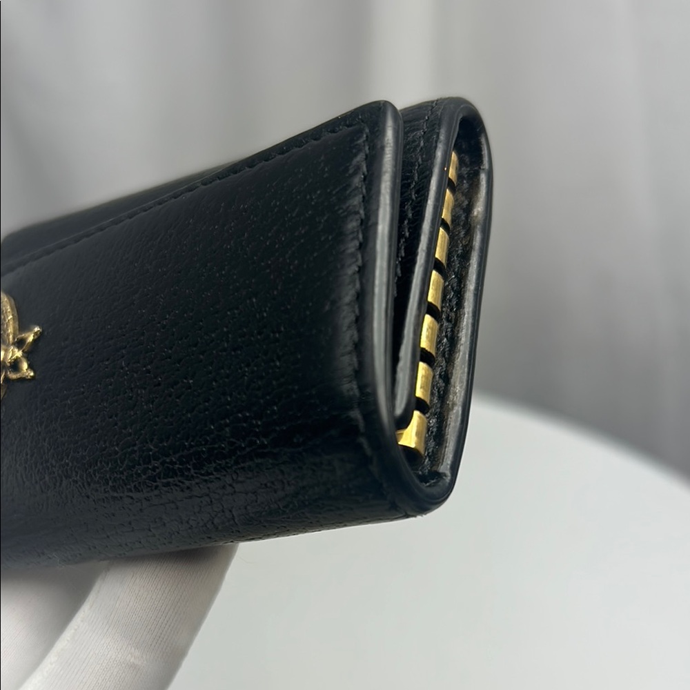 GUCCI Black Leather six key holder with Gold Bee - Picture 8 of 10